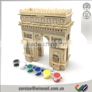 Educational New Design Drawing Construction Wooden 3D Puzzle thumbnail-1