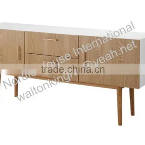 Scandinavian and Contemporary Credenza Modern Oak Matt Paint TV Stand Quality Choice thumbnail-1