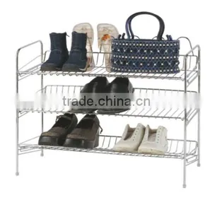 3 Layer Stainless Steel/wooden Shoe Rack /shoe Storage thumbnail-2