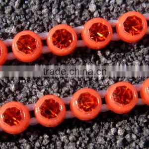 SS8 Neon Rhinestone Trimming,rhinestone Chain , Wedding Dress,diy Jewelry Findings,plastic ab Rhinestone Banding thumbnail-2
