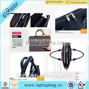 Brand Handmade Men Leather Briefcase thumbnail-5