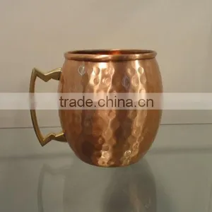 Hammered Copper Barrel Mugs, Solid Copper Beer Mugs, Copper Drinking Mugs thumbnail-1