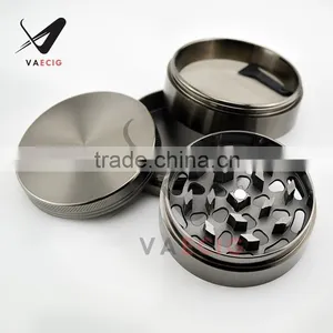 New Hot 63MM Herb Grinder Zinc 4 Parts Herb Grinder Metal Layers GunBlack CNC Teeth Free Pollen Scraper High Quality thumbnail-5