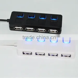 4-Port USB 2.0 Hub With Individual Power Switches and LEDs thumbnail-1