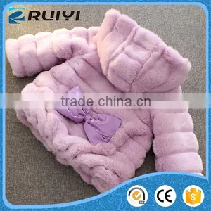 Kids Trench Coat Purple Trench Fur Coat thumbnail-4