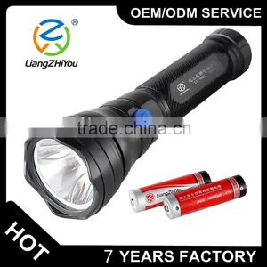 Custom Black ABS Powerful Led Torch 3W Rechargeable Led Flashlight Torch thumbnail-2