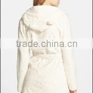 Girls Coral Fleece Bathrobe With Animal Hood thumbnail-2