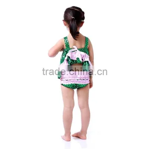 Sequin Halter Crop Top Tank Top Shirt Mermaid Top Birthday Halloween Costume Baby Toddler Girl Champagne Clothing thumbnail-3