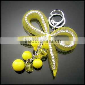 Cheap High Quality Jeweled Rhinestone Keychains Crystal Keyrings Bead Keychain thumbnail-1