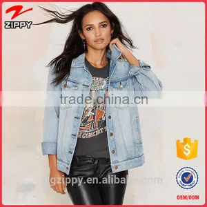 OEM Service China Oversized Boyfriend Denim Jackets for Women thumbnail-1