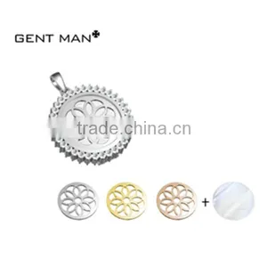 2016 Simple Unique Plated Gold Beautiful Flower Pattern Pendant Necklace for Women thumbnail-3