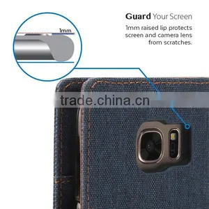 C&T Canvas Diary Denim Material Wallet Case Stand Flip Cover TPU Casing for Samsung Galaxy Note 7 thumbnail-6