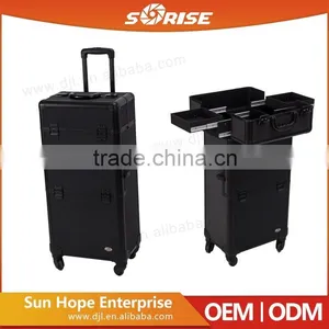 High Quality Lovely 2 In 1 Pull Out Trays Trolley Makeup Case thumbnail-5