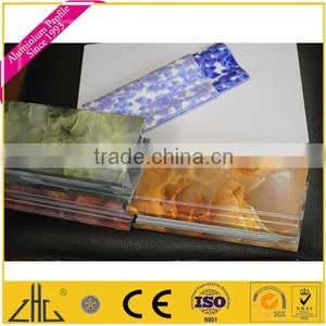 Wow!! Heat Transfer Artistic Blue-and-white Porcelain Aluminium Extrusion for Furniture , Teakwood Marble Look Aluminium Profile thumbnail-1