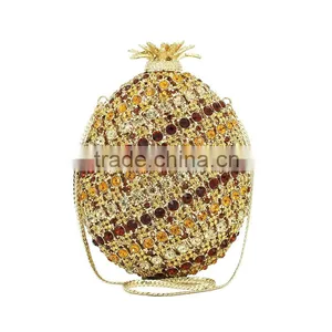 Pineapple Hard Shell Crystal Evening Bags Manufacturers China (88191A-G) thumbnail-6