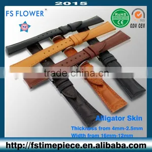 FS FLOWER - Slim Women's Leather Strap Crocodile Skin or Calk Skin 16 mm thumbnail-1
