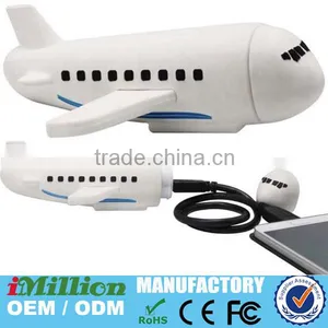 OEM PVC Custom Airplane Shape Power Bank With 2600mAh thumbnail-1