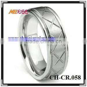 Comfort Fit New Design Fashion Cobalt Ring Silver Grooved Cobalt Ring Mens thumbnail-1