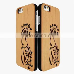 Ocase Hollow Out Blossom Flower PC/TPU + Wood Phone Case for Iphone 6 thumbnail-3