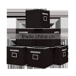 Fabric Foldable Basket Cubes Bins Containers Drawers With Label Window thumbnail-2
