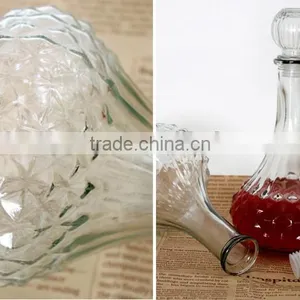 Crystal Red Wine Glass Bottle With Glass Lid thumbnail-1