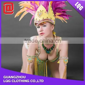 Hot Product Rhinestone Beaded Feather Rivet Beautified Greek Goddess Carnival Costumes thumbnail-4