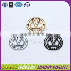 Beautiful Shiny Plating Custom Sewing Metal Badge for Clothing thumbnail-1