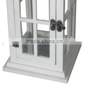 Handmade Wooden White Metal Lantern thumbnail-6