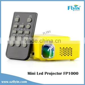 YELLOW MINI PORTABLE DLP PROJECTOR - 0.3 INCH DMD, 150 LUMENS PICO LED PROJECTOR thumbnail-1
