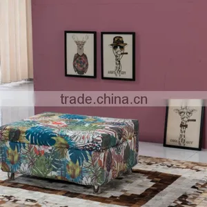 China Suppier Fabric Square Ottoman Stool thumbnail-6