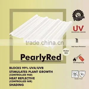 Plastic Polycarbonate Corrugated Sheet for Greenhouse Roof (Pearly RED TRIMDEK) thumbnail-1