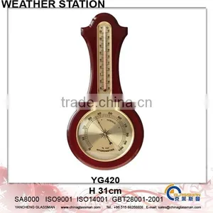 Weather Station With Wood Frame Barometer YG420 thumbnail-1