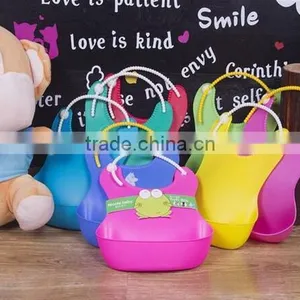 Silicone Waterproof Baby Feeding Solid Bibs , Burp Leakproof Silicone Baby Feeding Bibs ,SiliconeSaliva Towel Little Baby Bibs thumbnail-1