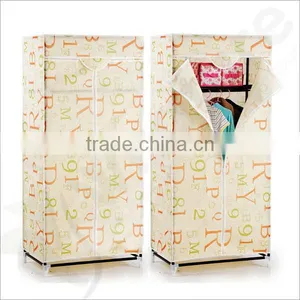 Double Canvas Effect Wardrobe Clothes Rail Storage in Beige New Robust Model by Designer thumbnail-1