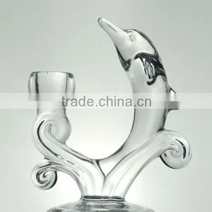 Wholesales Lead Free Crystal Glass Dolphin Decorative Candle Holder With SGS/CIQ Certification thumbnail-3