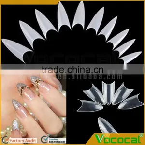 500 Pcs of 10 Sizes DIY Stiletto Point Shape False Gel Nail Art Tips thumbnail-1
