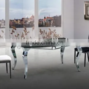TH329 Black Marble Top Stainless Steel Metal Table thumbnail-4