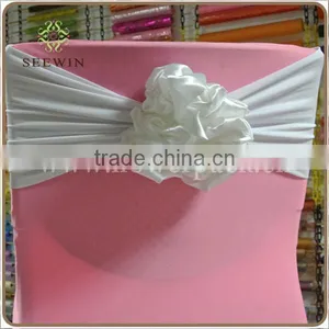 Beautiful Satin Flower and Spandex Chair Sash thumbnail-1