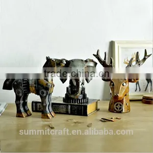 Unique Mechanical Style Resin Elephant Deer Head Ornament thumbnail-1