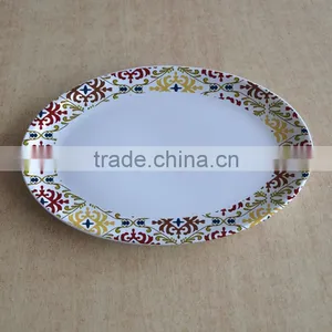 14" Ceramic Oval Shape Plate With Decal thumbnail-1