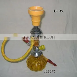 Yellow Colour Glass Base Hookah With Metal and Ceramic Parts thumbnail-1