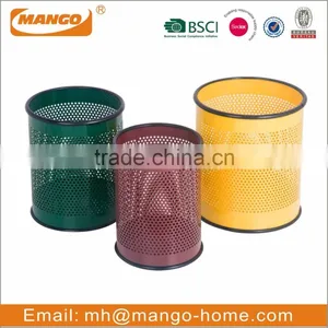 Embossed Diamond Pattern Open Top Stainless Steel Garbage Can thumbnail-6