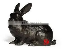 Black Lovely Rabbit Statues in Brass thumbnail-1