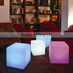 Energy Saving 16 Colors Change Led Plastic Cube Chair Lighting With Recahrgeable Table thumbnail-3