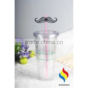 Clear PS/AS Cup With Logo Plastic Tumbler 16oz thumbnail-4