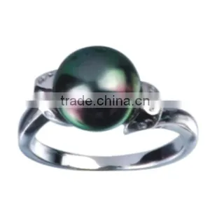 Latest Fashion Seed Peacock Tahitian Pearl Ring Designs for Girls thumbnail-1
