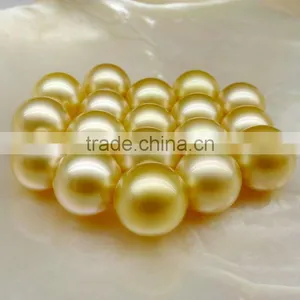 Wholesale 12-13mm AAA Golden Round South Sea Pearl thumbnail-1