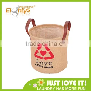 Laundry Jute Round Basket Laundry Hamper thumbnail-1