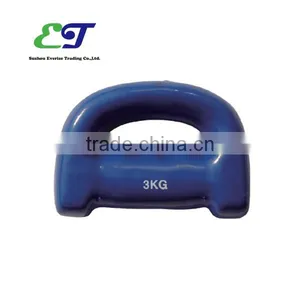 Vinyl Dumbbell / D-grip Blue Dumbbell / 3kg Dumbbells for Sale thumbnail-1