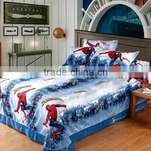 3 d Children Cartoon Bedding Cotton Twill Superhero Spider-man Reactive Printed Flat Sheet/bed Sheet thumbnail-3